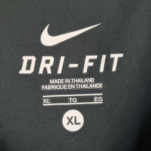 Nike Dri-Fit Long Sleeve Shirt Black Athletic Stretch Mens XL - Picture 5 of 10